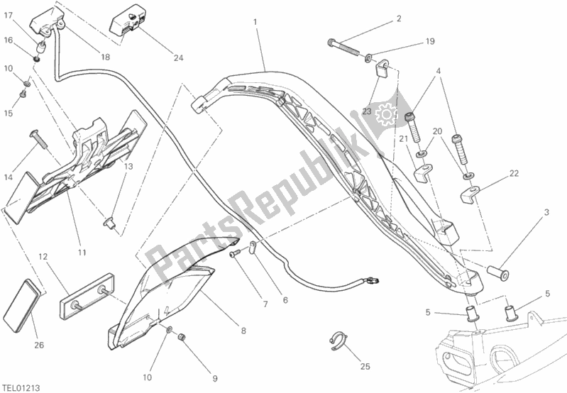Tutte le parti per il Portatarga del Ducati Scrambler Full Throttle USA 803 2019